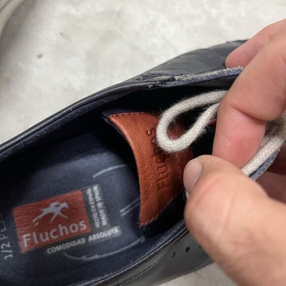 Fluchos Fenix Casual Sneakers Shoes Mens US 10 EU 44 F0194 Blue Leather Spain